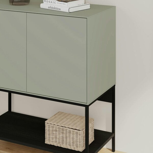 Decortie Amira 80cm Modern Console Table, Small Sideboard with Metal Legs & Push-to-Open Doors