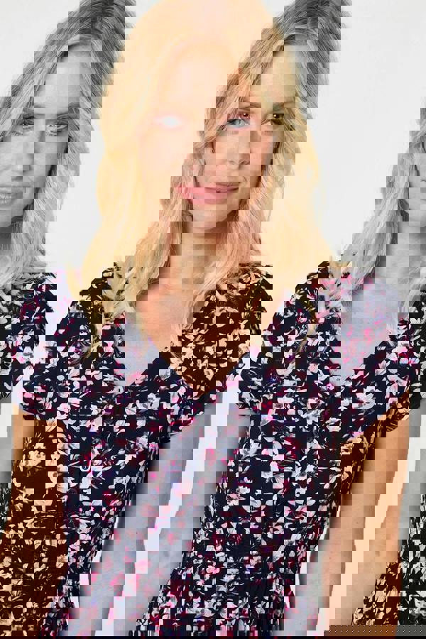 Navy | Floral Pocket Detail Maxi Dress