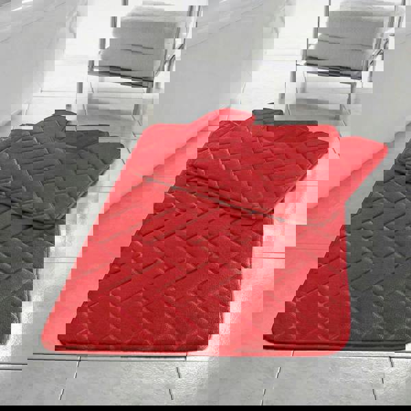 HomeSpace Direct Memory Foam Blocks Anti Slip Bath Mat Set 2 Piece