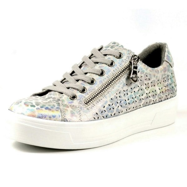 Lunar Womens Charm Leopard Print Trainers - White