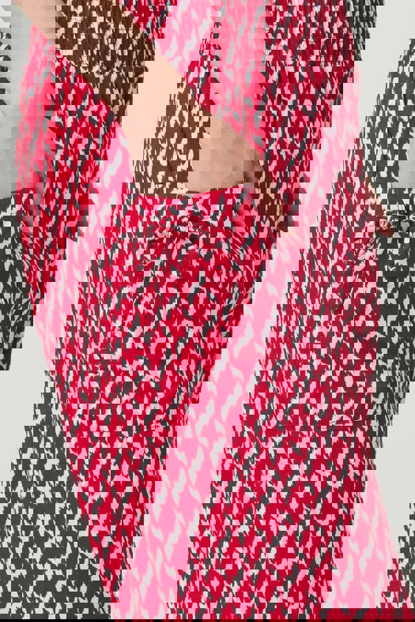 Red | Printed Tapered Harem Trousers