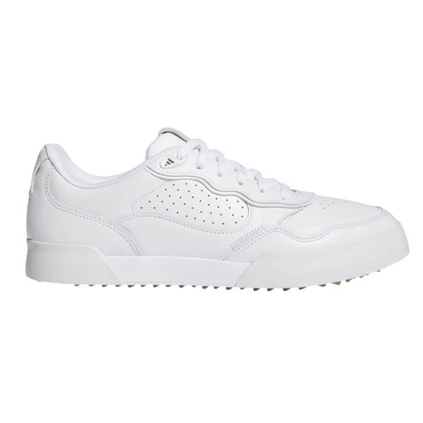 Adidas Mens Retrocross 25 Sleek Spikeless Golf Shoes - White/Grey - 