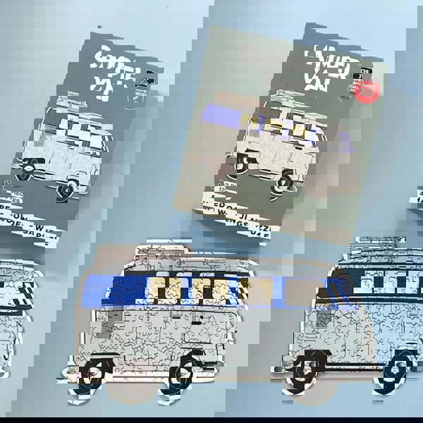 Me and My Car Camper Van Shaped Wooden Jigsaw Puzzle