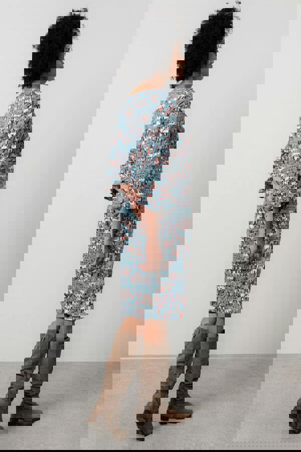 Lily & Me Lotty Fluted Sleeve Shift Dress Sea Mist