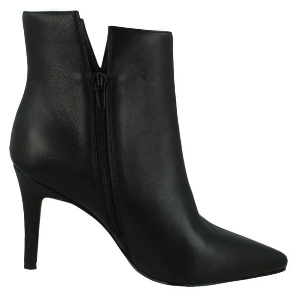 Spot On Ladies Spot On High Heel Leather Ankle Boots with Inside Zip F51212