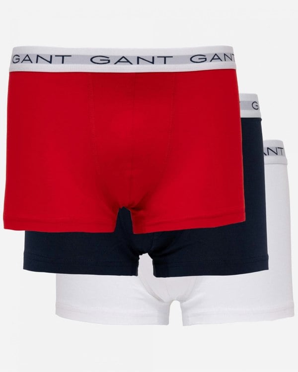 GANT Mens Slim Fit Cotton Jersey Trunks 3-Pack - 105 Multicolour