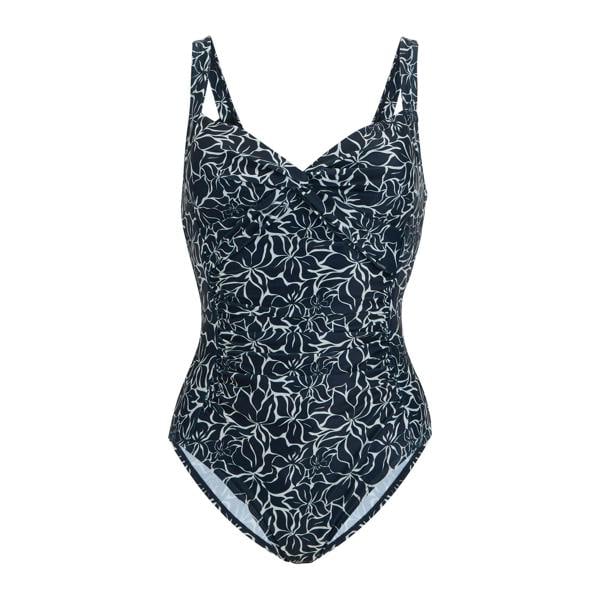 Regatta Womens/Ladies Sakari Tummy Control Floral One Piece Swimsuit - Navy - 