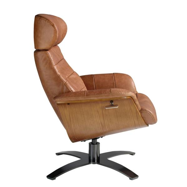 Angel Cerdá Reclining swivel armchair in brown leather 5083