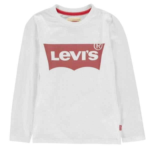 Levis Boys Batwing Logo Long-Sleeved T-Shirt - White - 