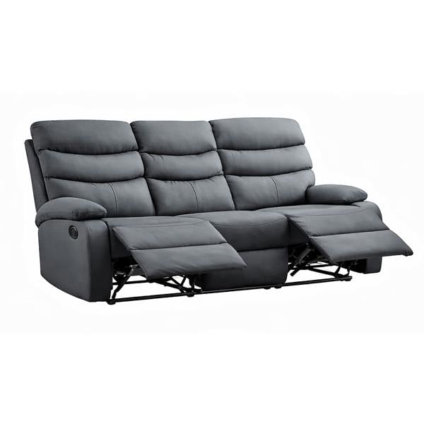 Kudlhome 3 Seater Manual Recliner Sofa, Dark Grey