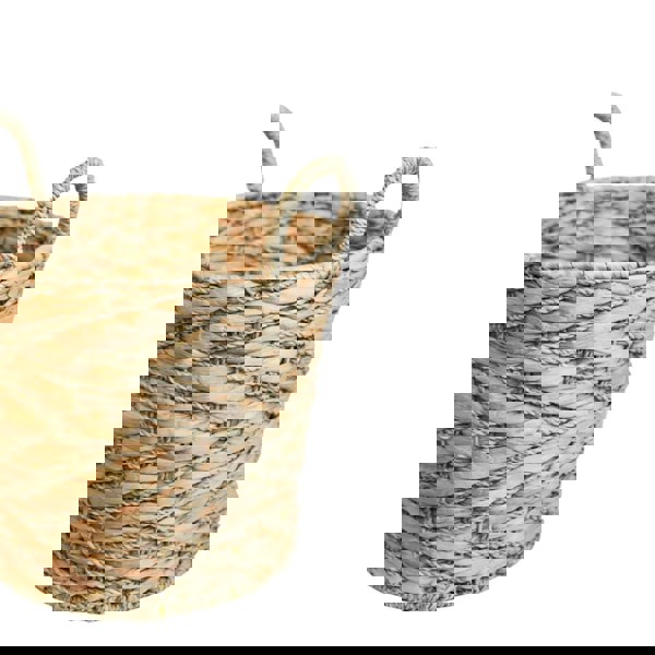 Ivyline Water Hyacinth Woven Log Basket with Handles Set of 2