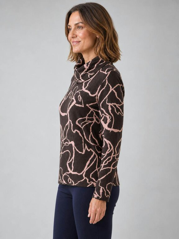 TIGI Sqiggle Jacquard Cowl Neck