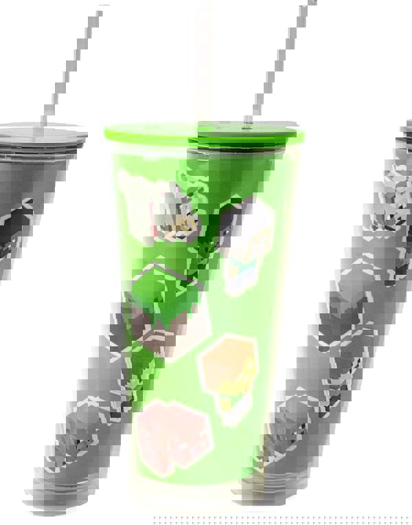 Minecraft Unisex Kids Green Straw Water Bottle (One Size)