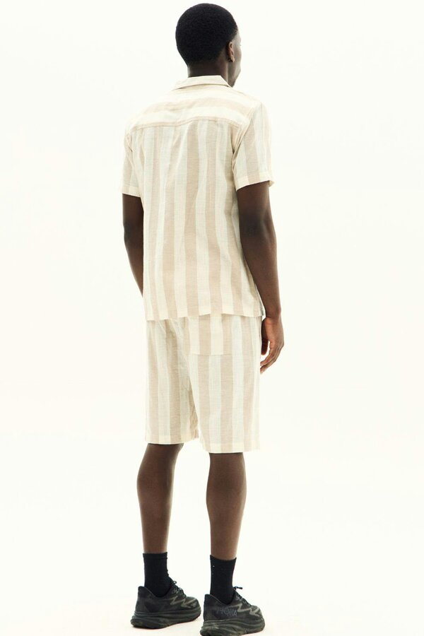 Men’s Striped Short Sleeve Shirt & Shorts Co-Ord Set