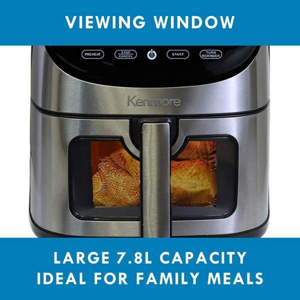 Kenmore 7.8L Air Fryer Family Size Digital Air Fryer with Touchscreen, 12 Presets & Timer