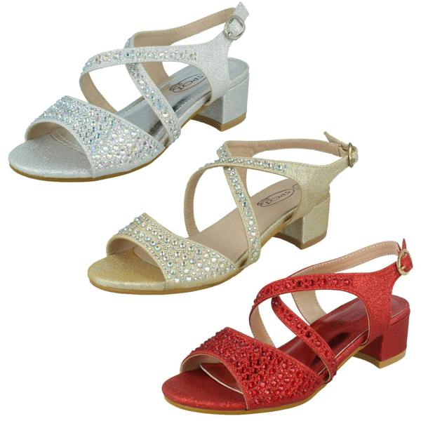 Spot On Girls Spot On Mid Heel Mule Sandals H1105