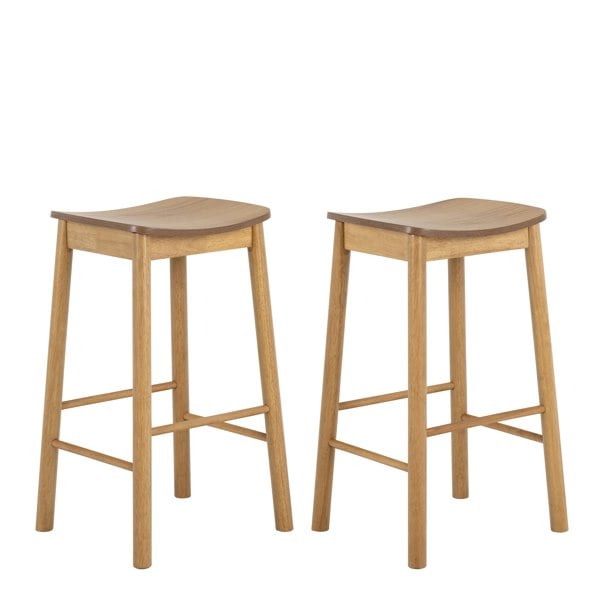 Furniture To Go Barlow Bar Stool Without Back in Matt Oak Set of 2