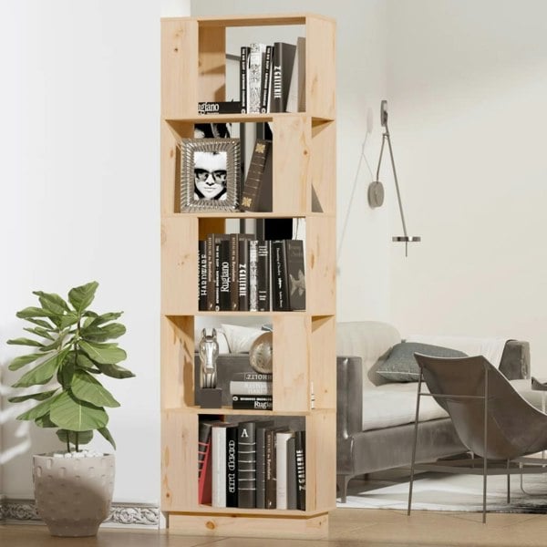 Berkfield Book Cabinet/Room Divider 51x25x163.5 cm Solid Wood Pine