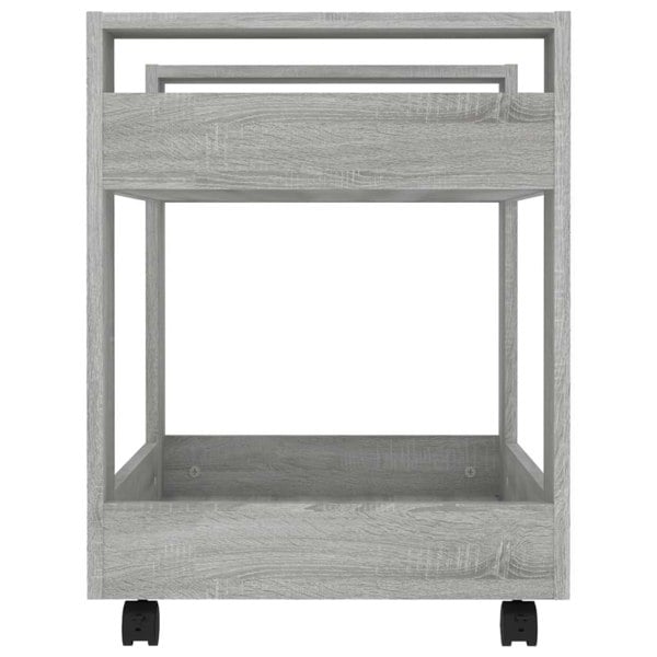 Berkfield Desk Trolley Grey Sonoma 60x45x60 cm Engineered Wood