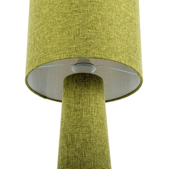 Happy Homewares Modern Olive Green Linen Fabric Floor Lamp with Drum Shade and Base