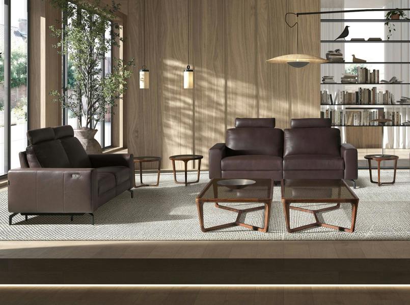 Angel Cerdá Chocolate Brown Leather Recliner Sofa 6368/6366