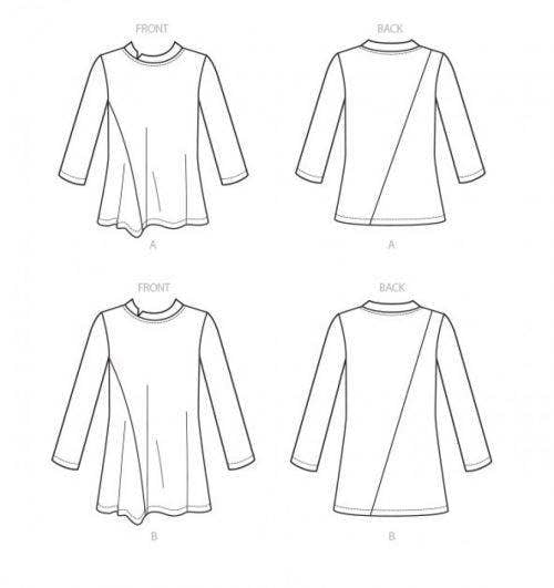 Vogue Sewing Pattern 9300, Tops for Women, ZZ (LRG-XLG-XXL) - Easy