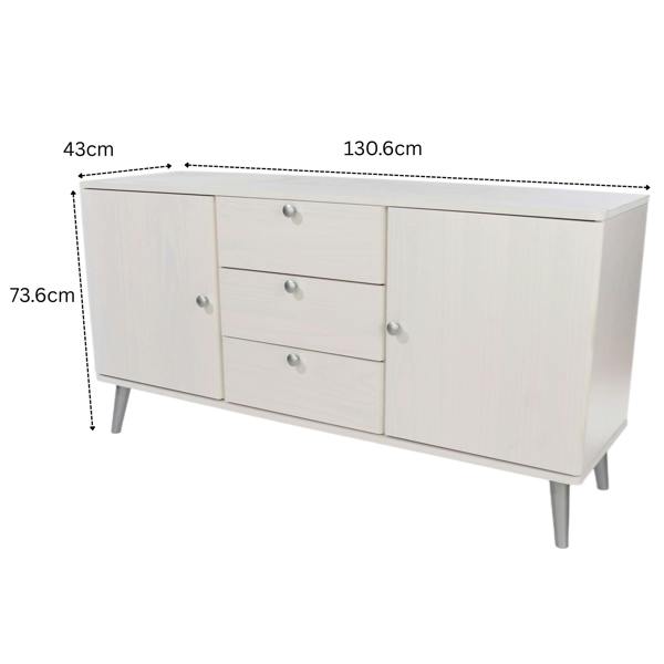 Core Products Augusta Curve Medium Sideboard with 2 Doors & 3 Drawers