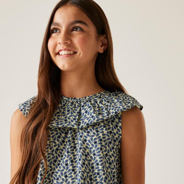 Regatta Girls Orla Kiely Jasmine Flower Sleeveless Dress - Blue