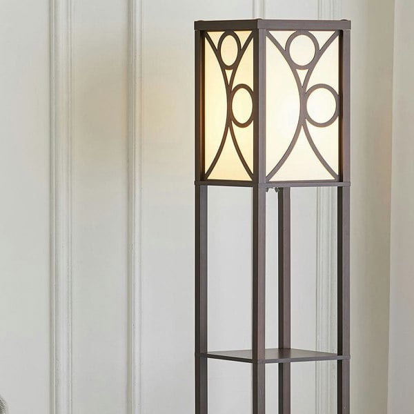 Modern Floor Lamp with 3 Wood Shelves Floorlamp Living and Home