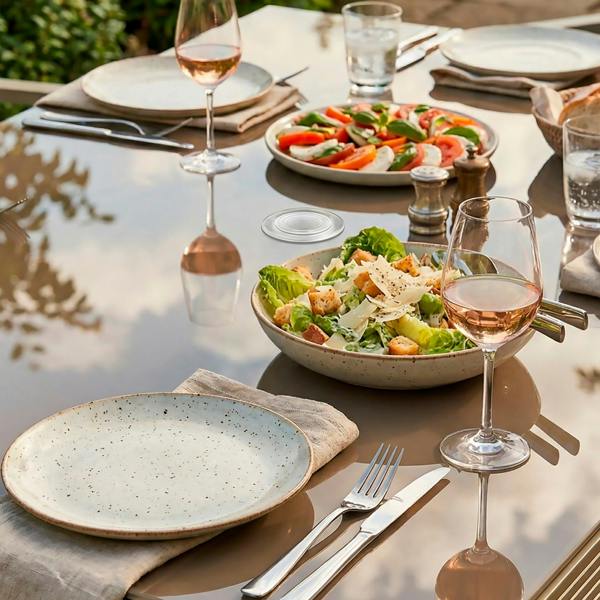 Dellonda Fusion 5 Piece Outdoor Dining Set with Weatherproof Aluminium Frame - DG275