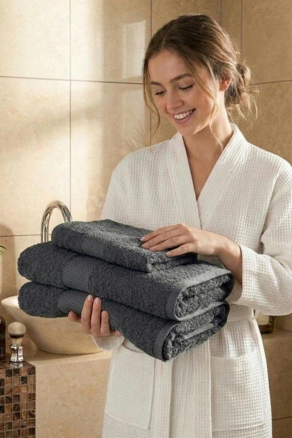 Dyzi Supersoft Absorbent Egyptian Cotton Bathroom Towels 550GSM