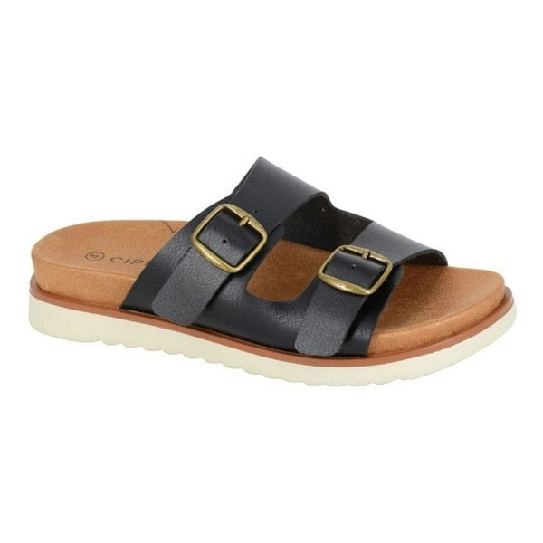 Cipriata Womens/Ladies Tiberia Mule Sandals - Black/Tan