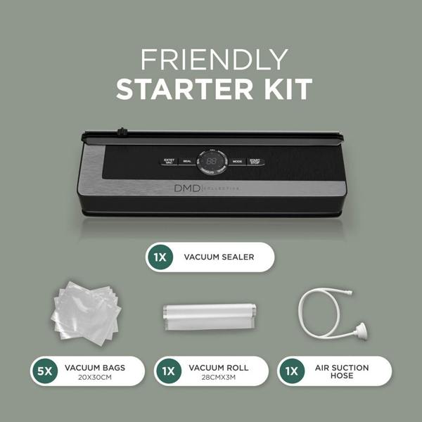 DMD Collective Vacuum Sealer - Starter Kit, 6 Modes, Bags Included