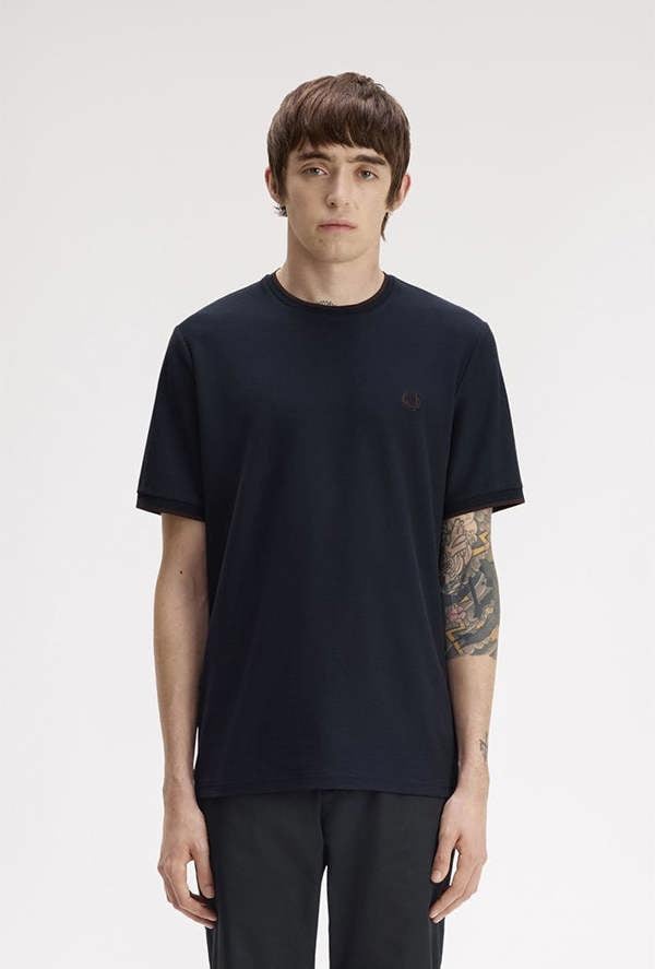 Fred Perry Trim Detail Crepe Pique T-Shirt