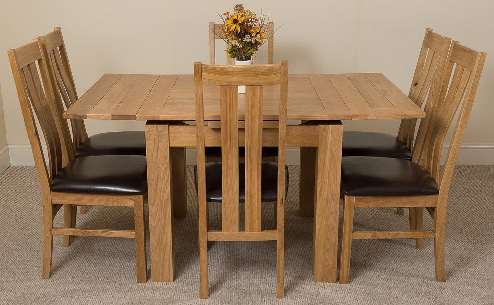 That's Furniture Richmond Small Extending Oak Dining Set with Princeton Oak Chairs