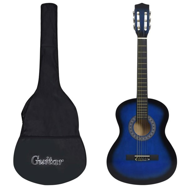 Berkfield Classical Guitar for Beginner with Bag Blue 3/4 36"