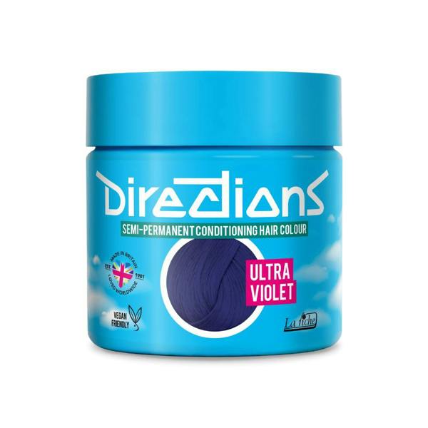 Directions 2 x La Riche Directions Semi-Permanent Hair Color 100ml Tubs - Ultra Violet