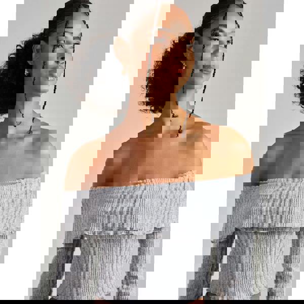 Pink Vanilla Wide Brushed Ribbed Bardot Top