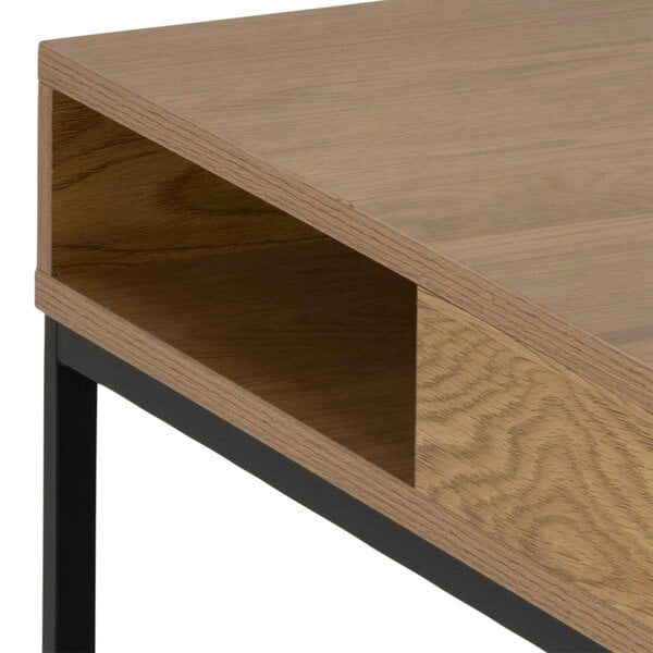 Wyld Haus Pisa Square Wild Oak Effect Coffee Table Steel Base Open Storage
