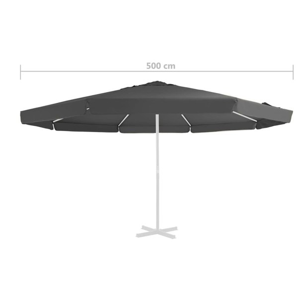Berkfield Replacement Fabric for Outdoor Parasol Anthracite 500 cm