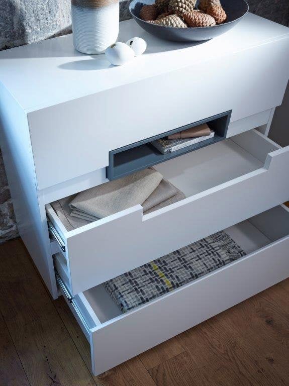 Savoye 3 Drawer Chest of Drawers with Media Aperture © Gillmore British Design