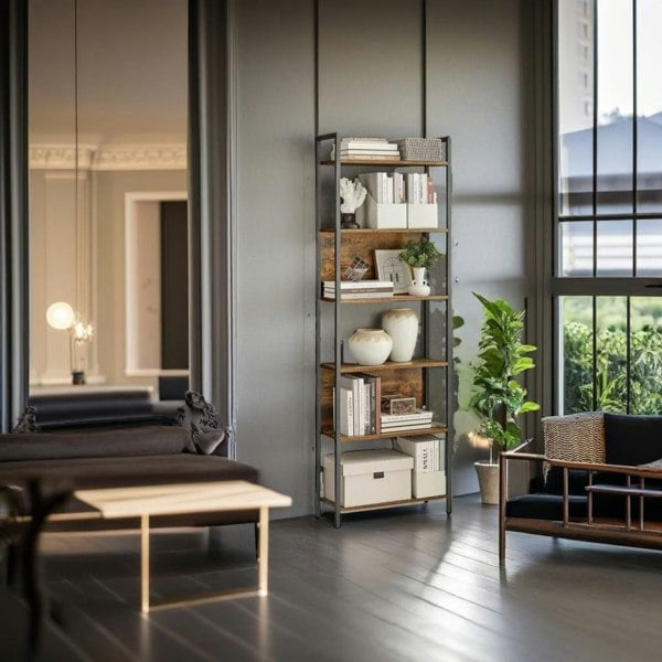 Modcraft 6-Shelf Industrial Bookcase with Steel Structure