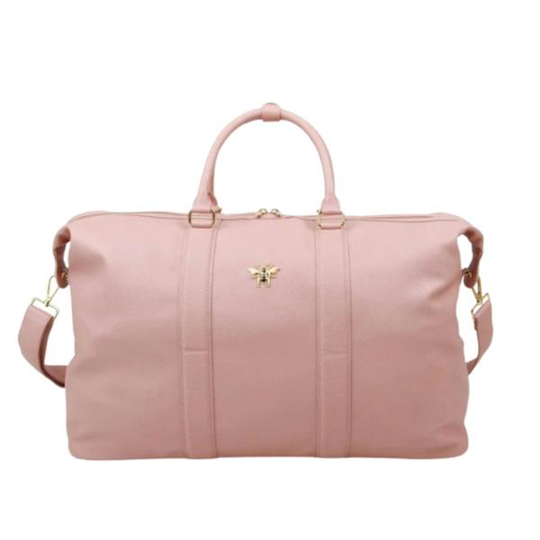 Alice Wheeler Bee Large Weekender Travel Bag – Vegan Leather - Pink