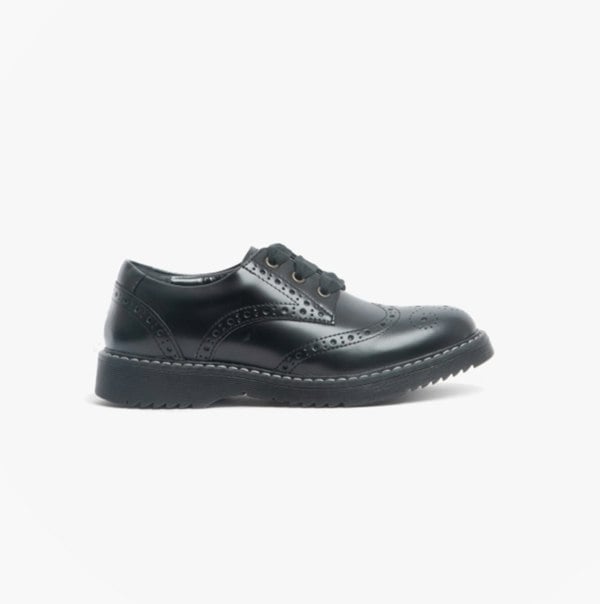 Start-Rite IMPULSIVE Girls Leather Lace Up School Shoes Hi Shine Black