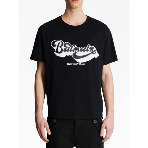 Balmain 70s Logo Print T-Shirt   in  White