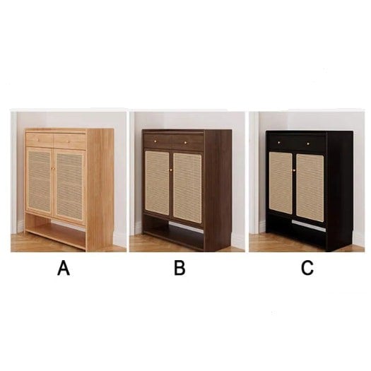 Ingrid Rattan Shoe Storage, Rubber Wood-Rit Concept-Rit Concept