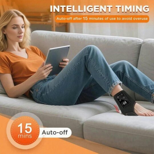 Havendro 1PC Electric Foot Ankle Massager Heating Vibration Hot Compress Pain Relief Tool