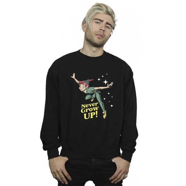 Disney Mens Peter Pan Never Grow Up Sweatshirt - Black