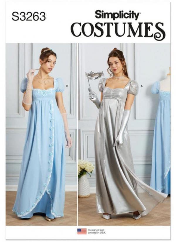 Simplicity Sewing Pattern 3263, Costumes, Dresses for Women, K5 (8-10-12-14-16) - Intermediate