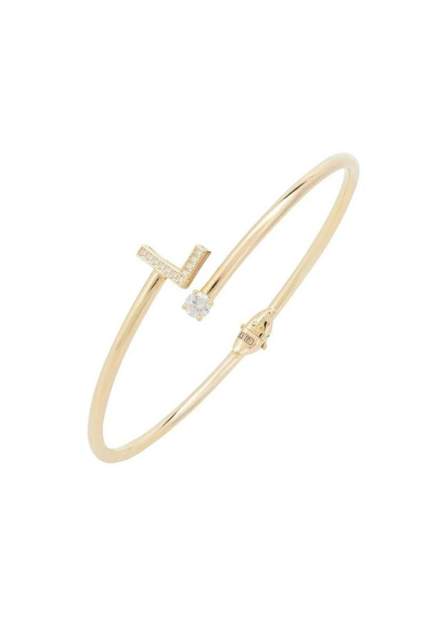 Initial Bangle Gold L - LATELITA Bracelets